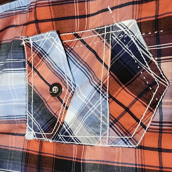 HELIX ATHLETIC FIT PLAID BUTTON- DOWN LONG-SLEEVED SHIRT LARGE - Picture 8 of 13